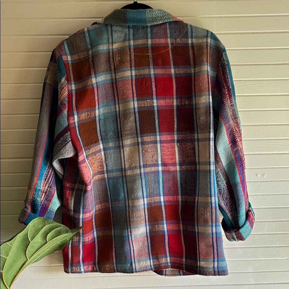 Colorful Plaid Button-Up Jacket - Picture 3 of 3